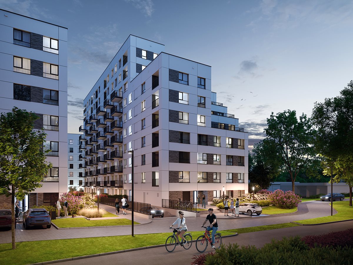 29 Aleja - Widok na budynek C - wieczór