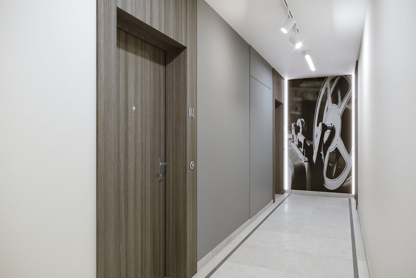 29 Aleja - Widok na korytarz w budynku E