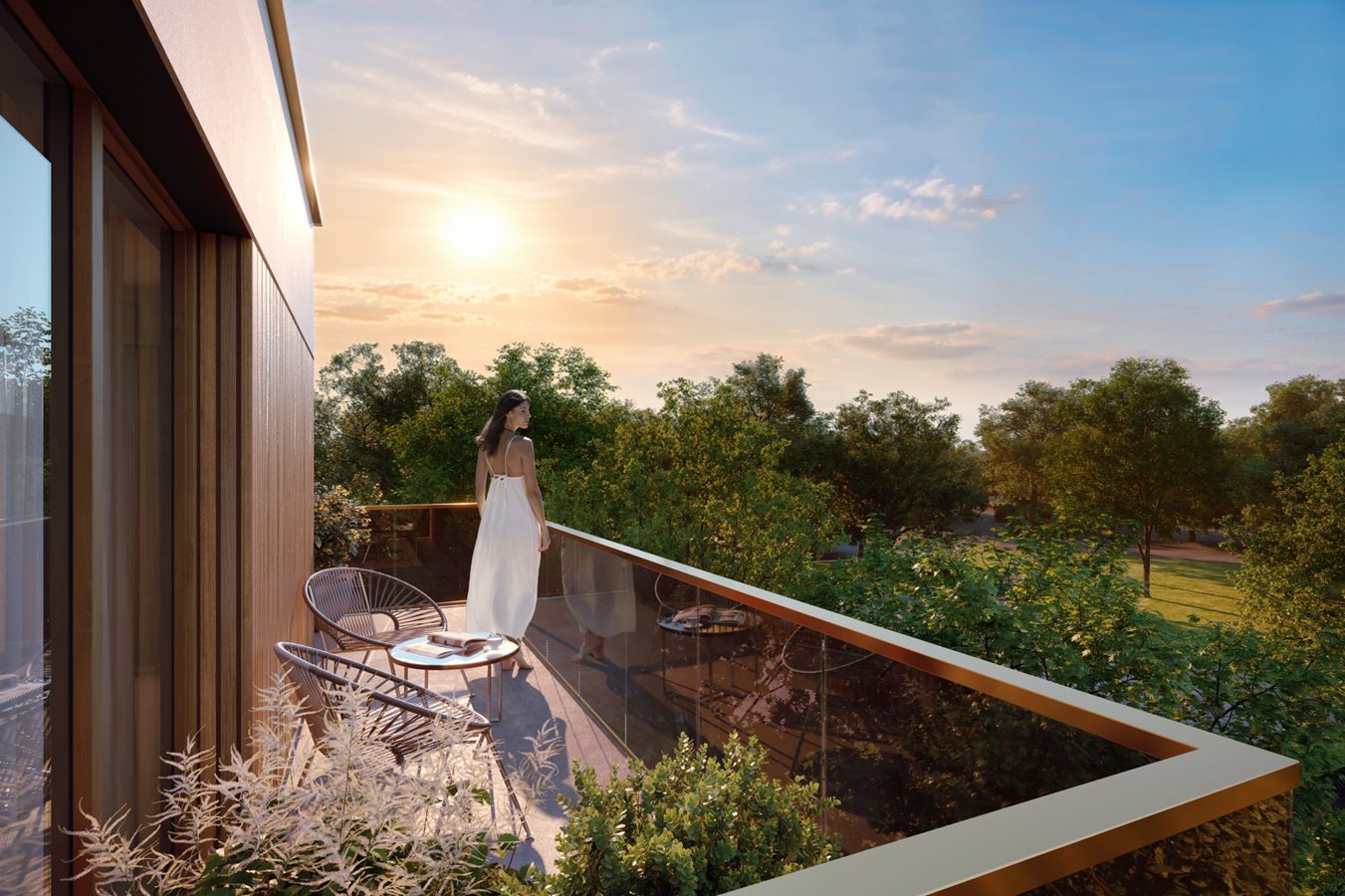 Apartamenty Kamieńskiego - Widok z balkonu na Park im. Marii Dąbrowskiej 