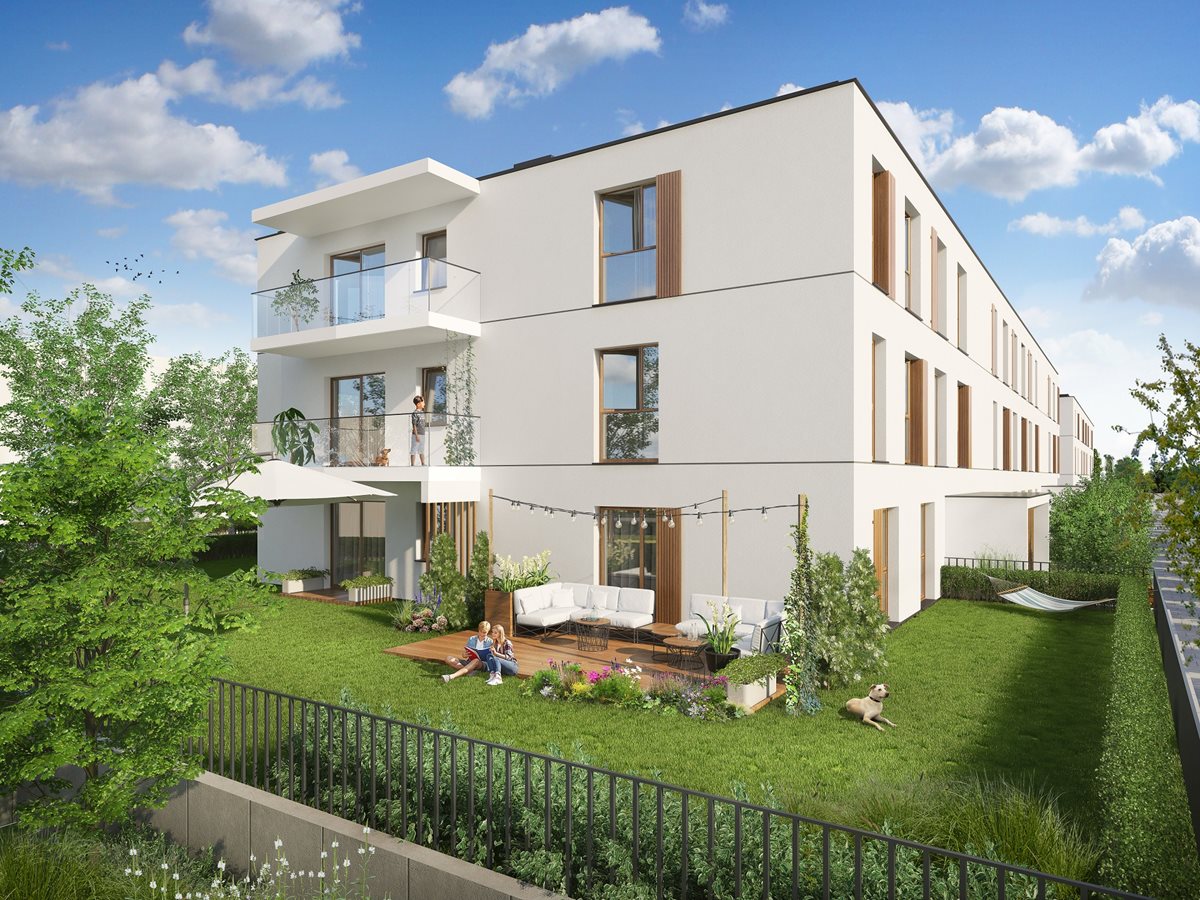Apartamenty Białej Koniczyny - Widok na zielony ogródek