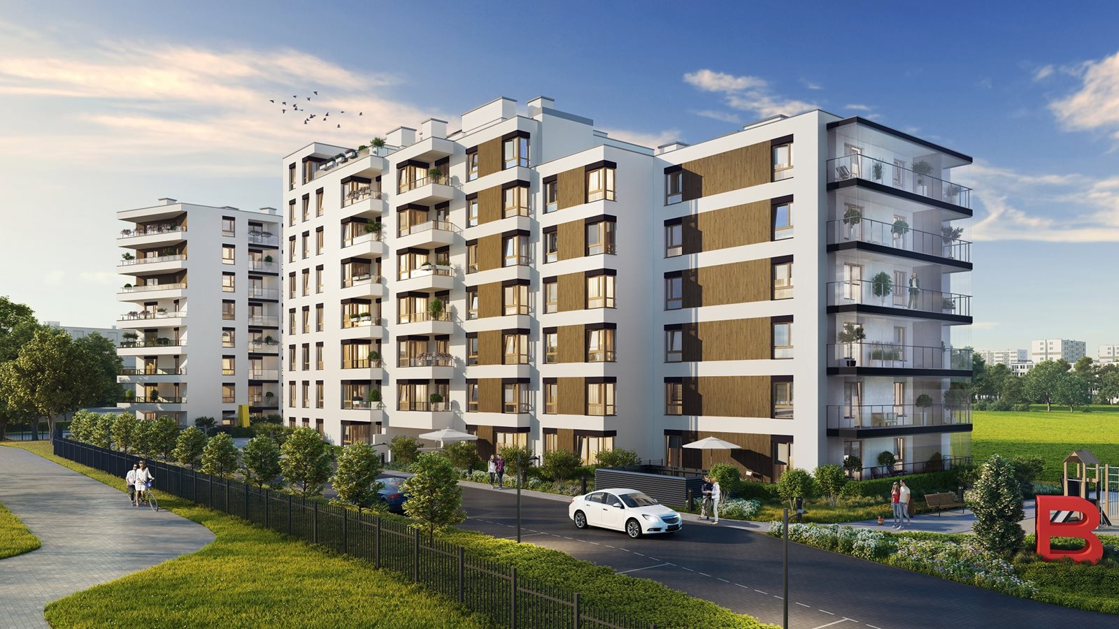 Apartamenty Literacka - Widok od ul. Literackiej - wieczorna