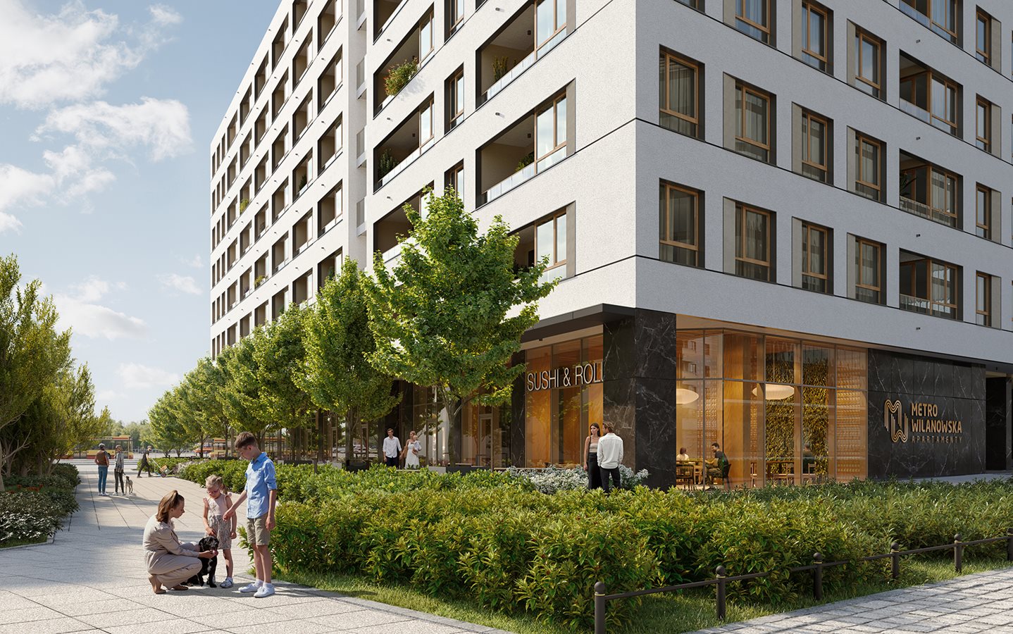 Apartamenty Metro Wilanowska - Widok na lokale usługowe