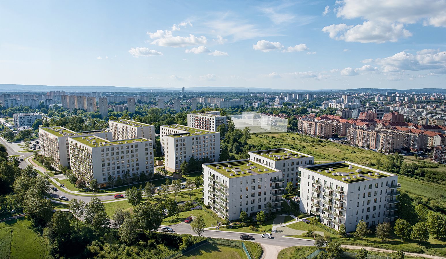 Przystanek Prądnik - Etap 2 - Widok na całe osiedle w stronę centrum