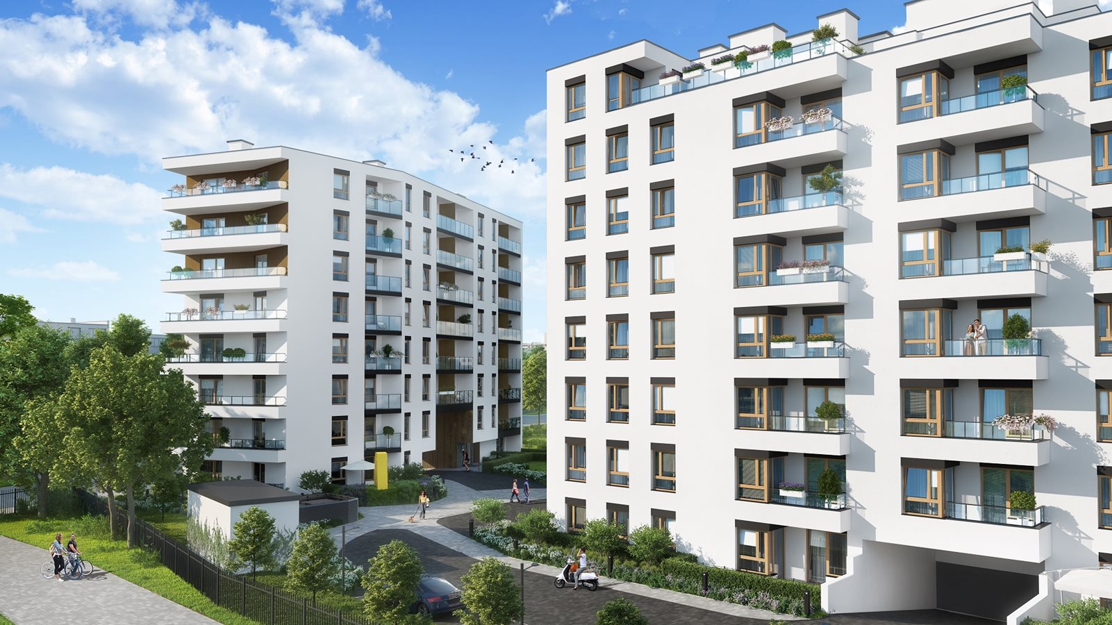 Apartamenty Literacka - Widok na elewację budynków A i B