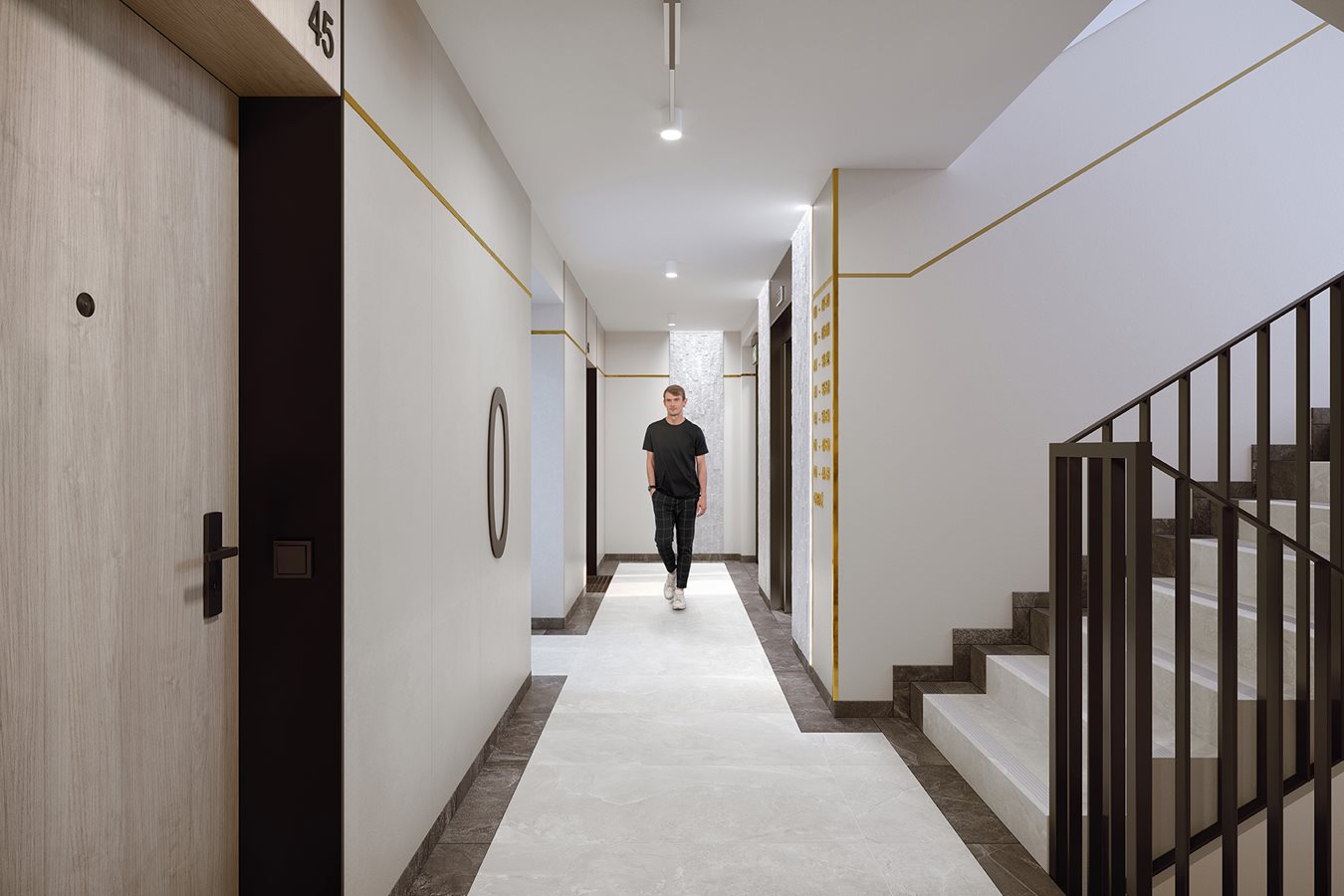 Apartamenty Park Matecznego - Widok na korytarz w budynku D