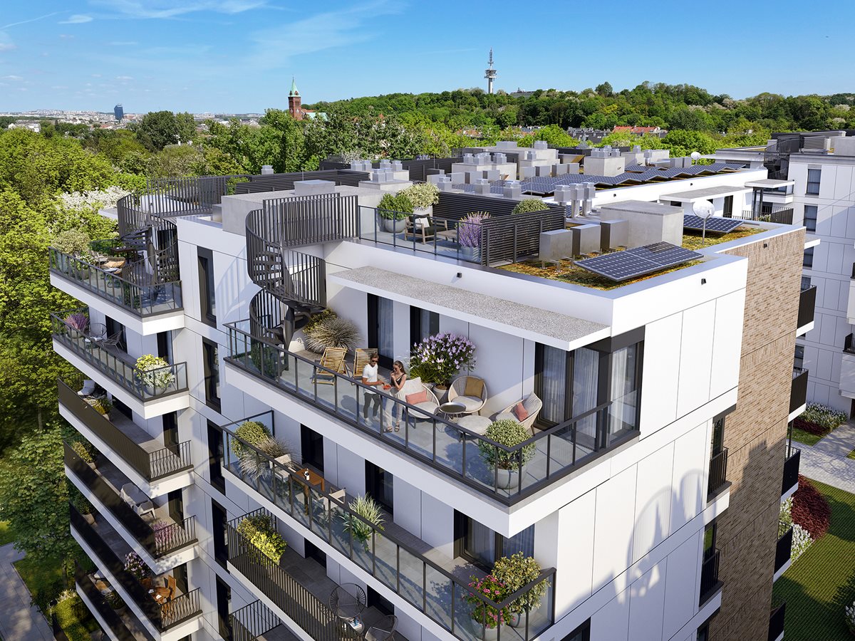 Apartamenty Park Matecznego - Widok na tarasy w budynku C