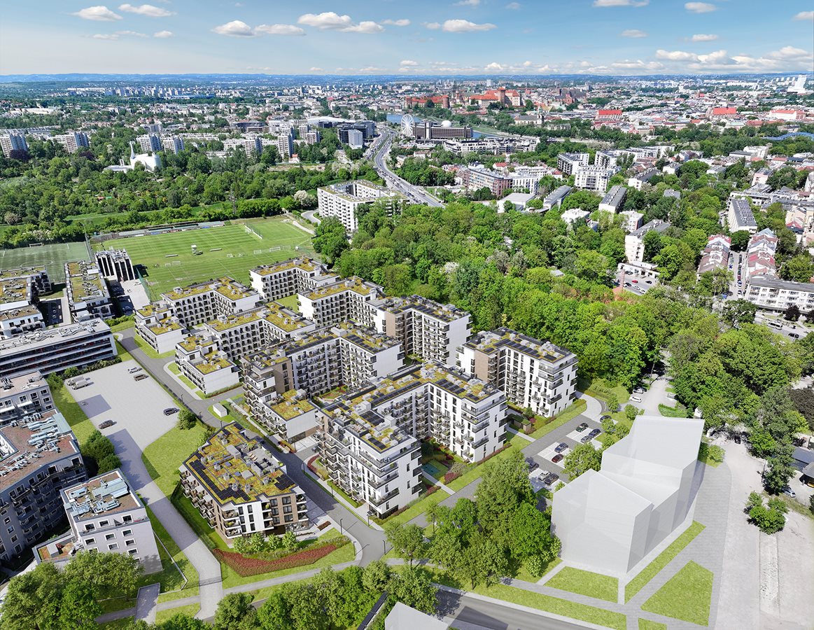 Apartamenty Park Matecznego - Koncepcja inwestycji - Widok z lotu ptaka