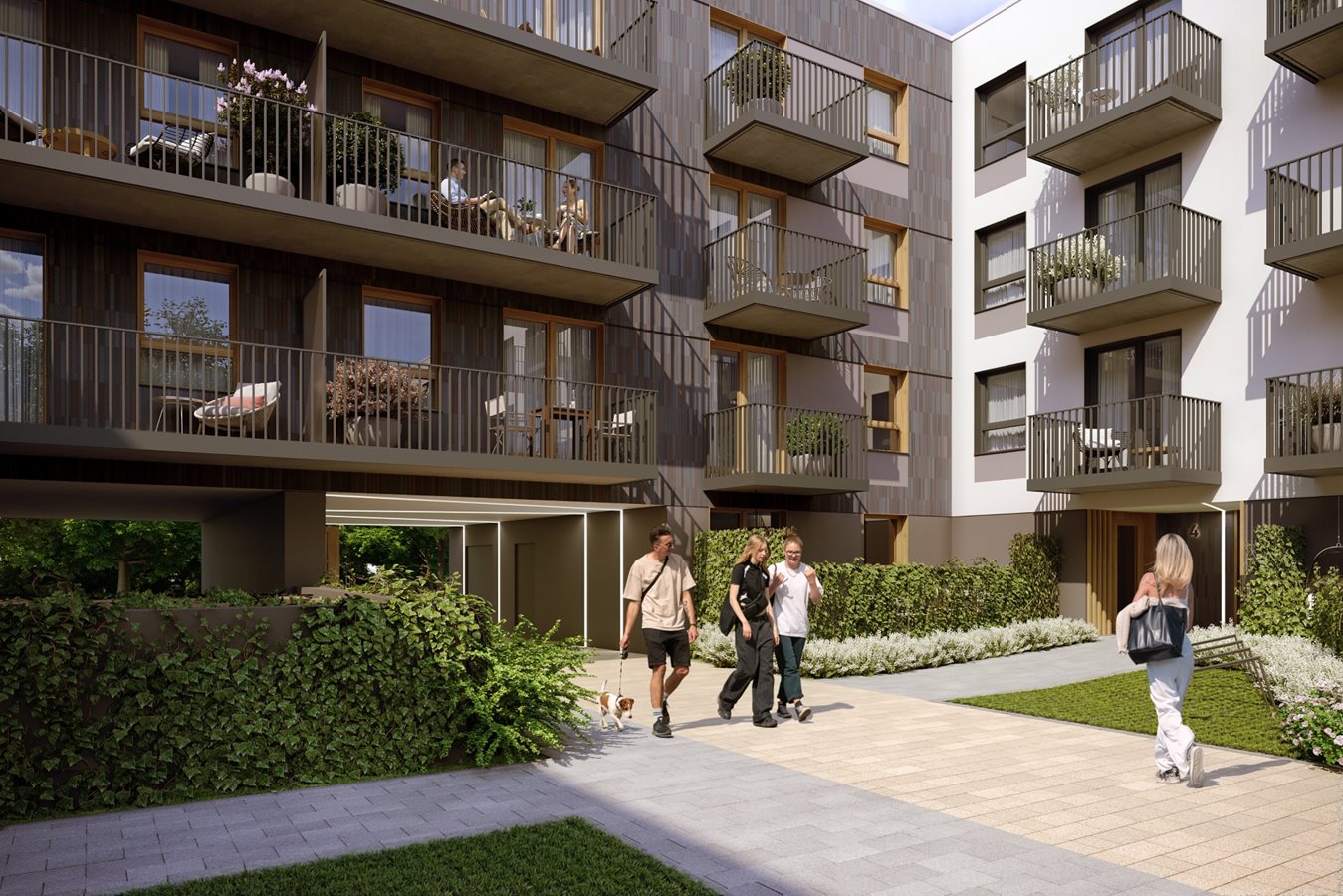 Osiedle Arkadia - Etap 2.1 - Widok na budynek od strony dziedzińca 